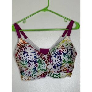 Torrid Curve Intimates Rainbow Pride Splatter Paint Padded Bra Size 38DDD